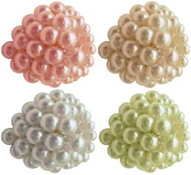 Assorted Pastel Pearl-Look Beaded Scrungies HS419
