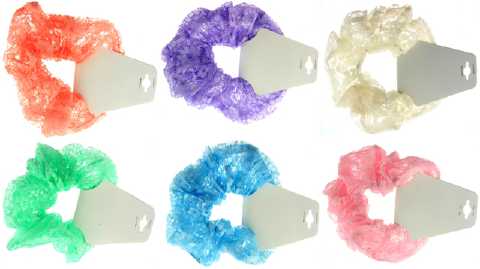 Assorted Pastel Lace Scrungies HS491