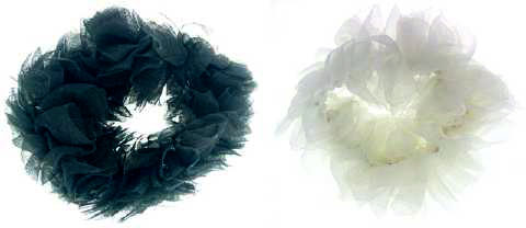 Black & White Puff Style Scrungies HS49689