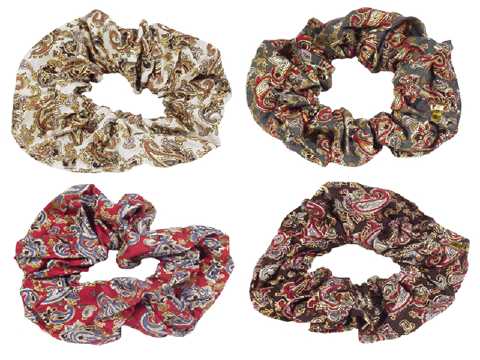Assorted Floral Print Fabric Scrungies HS519