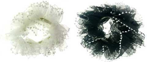 Black & White Nylon Puff Scrungies HS7024