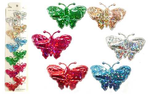Assorted Color Glitter Butterfly Snap Clip HSC140