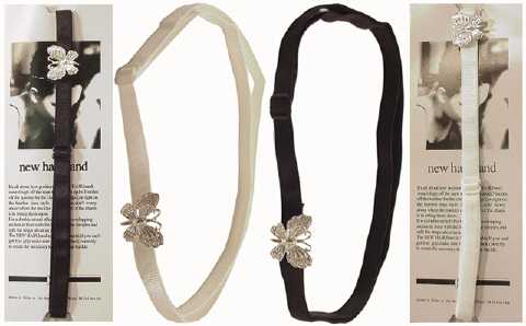 Black & White Bra Strap Headband With Butterfly HW2121BW