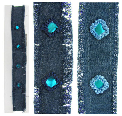 Sequin Accented Denim Hair Wrap HW2613