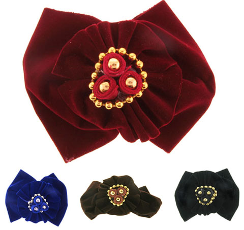 Velveteen Bow Barrette KH68124