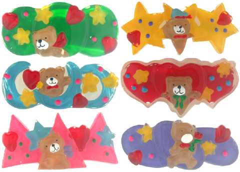 Children's Acrylic Teddy Bear Barrettes 6KH68152