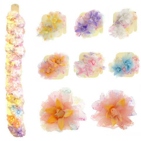 Fabric Flower Barrettes KH78014