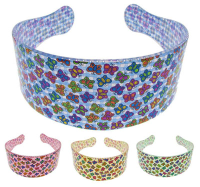 Kids Gingham with Butterflies Headband KHBK59547