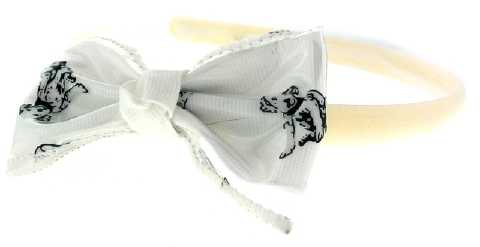 Kids Dalmation Print Bow Head Band KHBK605