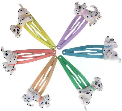 Assorted Color Children's Snap Clip With Dalmatians 6KHSC122