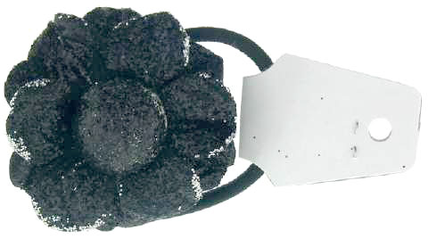 Black Fabric Flower Ponyos KP2478