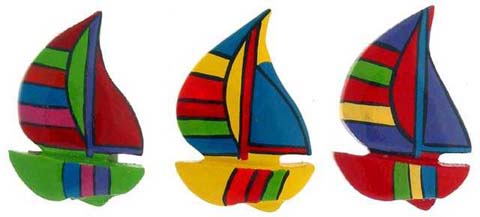 Wooden Sailboat Magnets MAG210