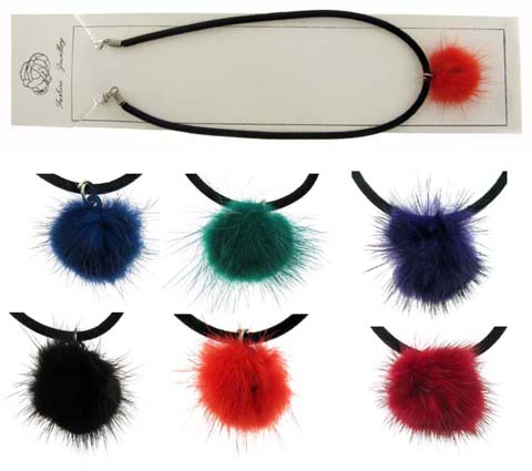 Assorted Color Feather Pendant Necklace N1032