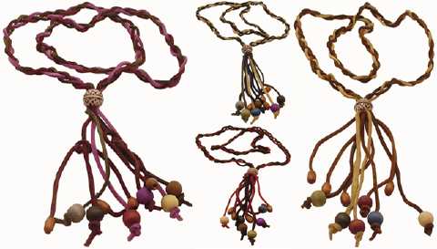Assorted Color Beaded Leather Necklace N2368
