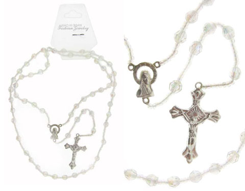Opalescent Rosary Style Necklace N6127