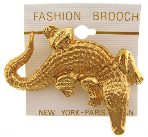 Goldtone Alligator Pin P2007