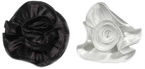 Black And White Cloth Flower Pin P270