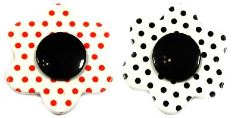 Polka Dot Acrylic Flower Pin P6899