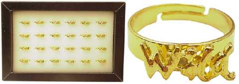 Goldtone "WILD" Script Ring Unit R1143