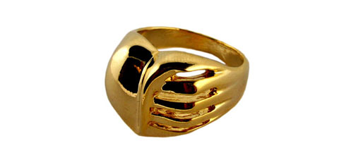 Goldtone Pierced Heart Ring R17975