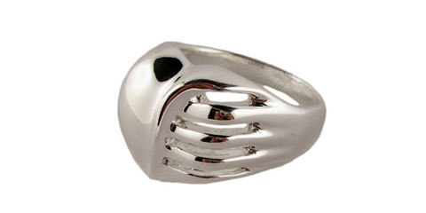 Silvertone Pierced Heart Ring R17975A