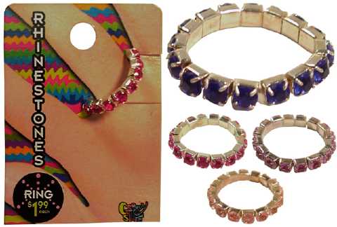 Assorted Color Crystal Look Ring R182A