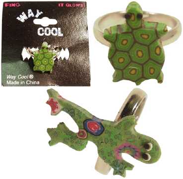 Glow In The Dark Fimo Frogs Ring R604A