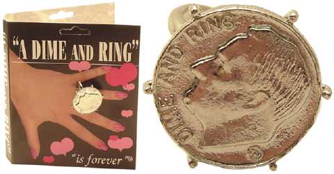 Silvertone Dime Motif Ring R76A