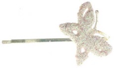Silvertone Butterfly Bobby Pin With Epoxy Wings 6BP9320A