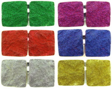 Assorted Color, Square, Glitter, Clip Earring(Style # C1009)