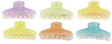 Assorted Glitter Pastel Colored Hair Claw 6HBC2081