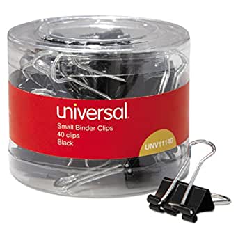Universal 11140 Small Binder Clips, 3/8-Inch Capacity