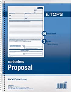 TOPS Proposal Books, 2-Part, Carbonless, Spiral-Bound