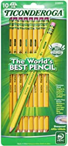 TICONDEROGA Pencils, Wood-Cased, Pre-Sharpened, #2 HB Soft