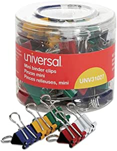 Universal Binder Clips in Dispenser Tub - Assorted (60/Pack)