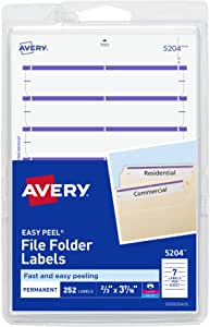 very File Folder Labels on 4" x 6" Sheets, Easy Pe