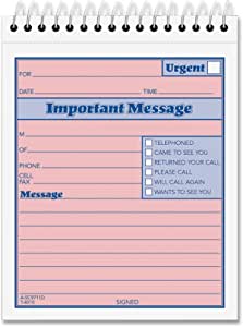 TOPS 2-Part Carbonless Phone Message Book, 4.25 x 6 Inches