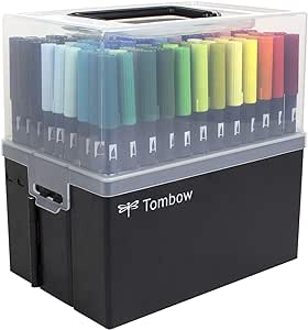 Tombow 56179 108-Piece Dual Brush Pen Set in Marker Case