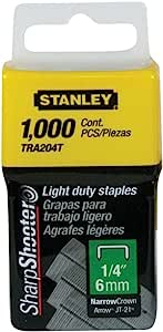 Stanley Tra204T 1/4 Inch Light Duty Narrow Crown Staples