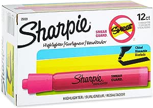 SHARPIE Tank Style Highlighters, Chisel Tip, Fluorescent Pin