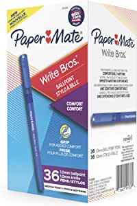 Paper Mate Ballpoint Pens, Write Bros. Grip Blue Ink Pens