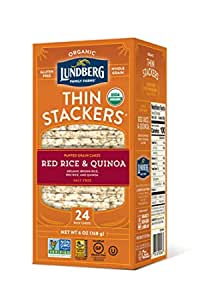 Lundberg Organic Thin Stackers, Red Rice & Quinoa, Salt-