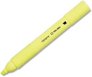 TRU RED Pen Style Chisel Tip Highlighter, Yellow Ink, Chisel