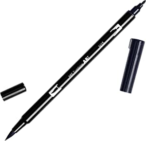 Tombow 56621 Dual Brush Pen, N15 - Black, 1-Pack. Blendable