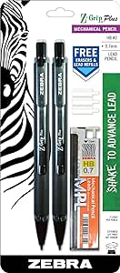Zebra Pen Z-Grip Plus Mechanical Pencil, 0.7mm, Bonus Lead