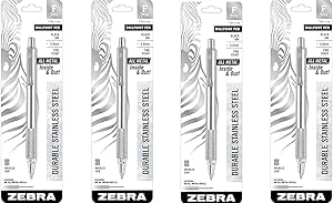 Zebra 29411 F-701 Ballpoint Stainless Steel Retractable Pen