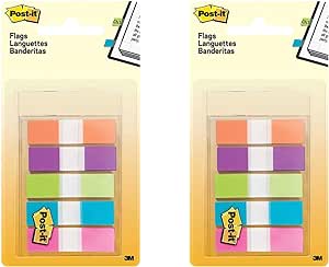 Post-it : Small Flags, Five Bright Colors, Five Dispensers o