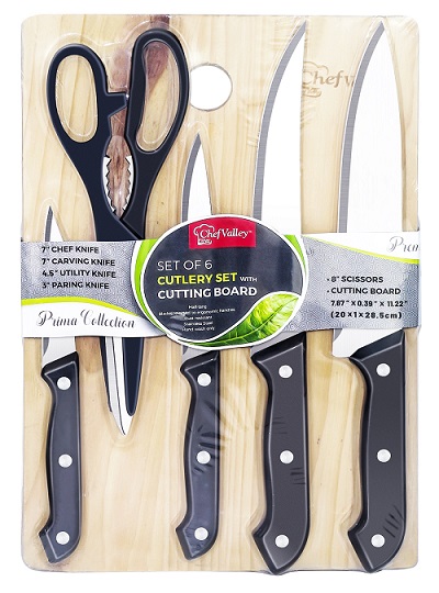 6 PCS KNIFE SET WITH BOARD