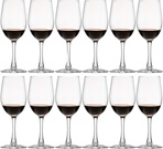 12 Ounce - Set of 12, Classic Durable Red/White Wine Glasses