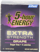 5 Hour Energy Extra Strength Shot, Grape, 4 Count